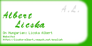 albert licska business card